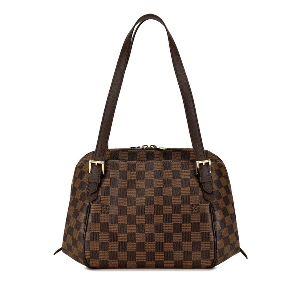 Louis Vuitton Damier Belem Shoulder Bag Brown Leather